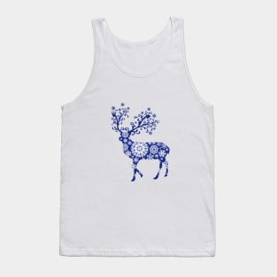 Blue Christmas deer Tank Top